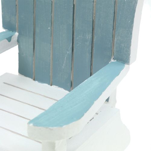 Floristik24 Dekoratív szék fából fehér-türkiz-szürke H16cm