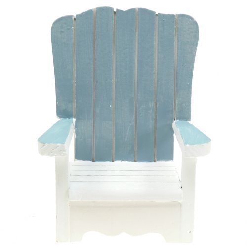 Floristik24 Dekoratív szék fából fehér-türkiz-szürke H16cm