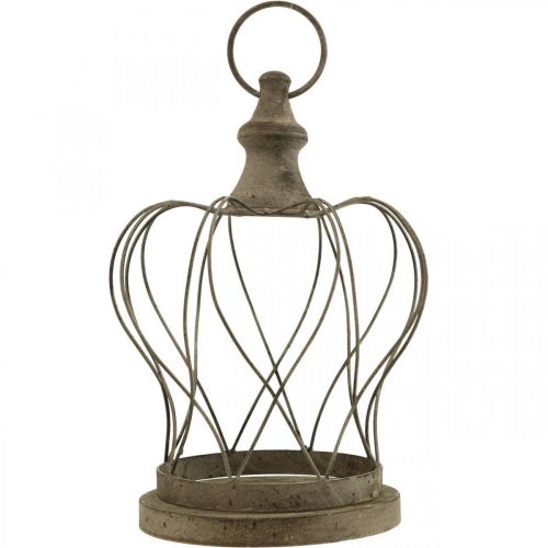 Floristik24 Shabby Chic Deco Crown Rusztikus fém korona akasztáshoz H27cm