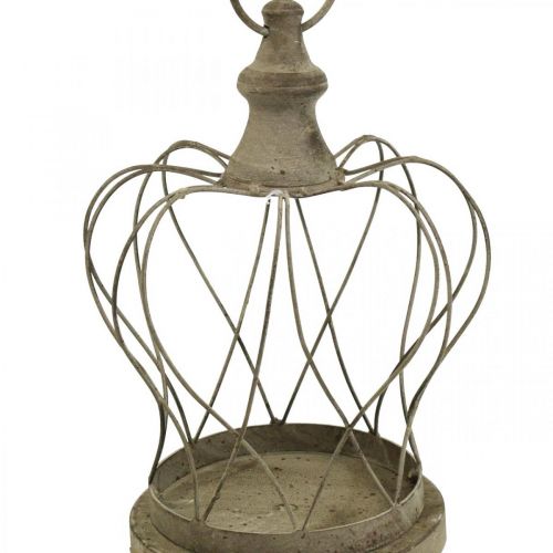 Floristik24 Shabby Chic Deco Crown Rusztikus fém korona akasztáshoz H27cm