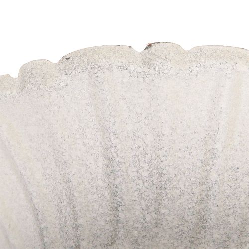 Floristik24 Shabby Chic Dekorációs fémpohár Fehér Ø12cm H12cm