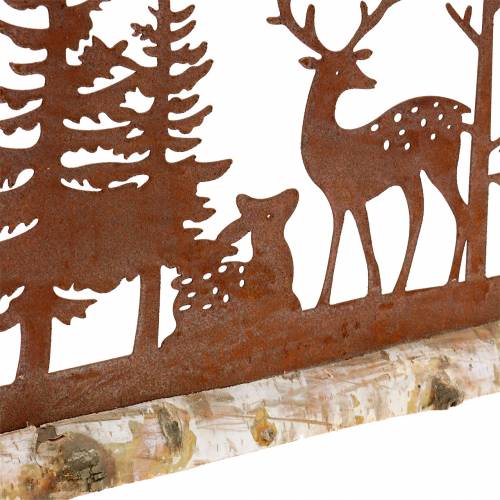tételeket Erdei sziluett rusztikus állatokkal, fa alapon 57cm x 25cm