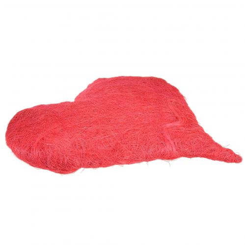 Floristik24 Szívdísz szizál szálakkal rózsaszín szizál szívben 40x40cm