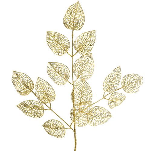 tételeket Skeleton Leaves mesterséges fűzfa levelek Gold Branch Deco 63cm