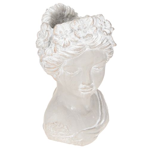 Floristik24 Szobor női mellszobor öntött kő ültetőgép szürke antik 15×14×25 cm