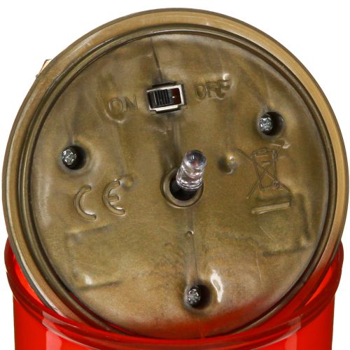 Floristik24 Napelemes sírvilágítás LED piros fehérarany színben Ø6,5cm H12cm