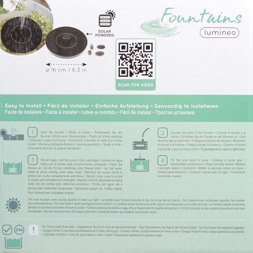 tételeket Napelemes szökőkút Ø16cm fekete 5 fúvóka
