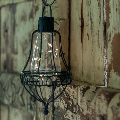 Floristik24 Akasztható napelemes lámpa, kerti lámpa meleg fehér Ø11cm H21cm