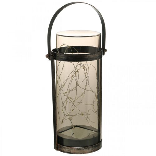 Floristik24 Napelemes lámpa, fénycső dekorációnak, kerti lámpás LED meleg fehér H25cm