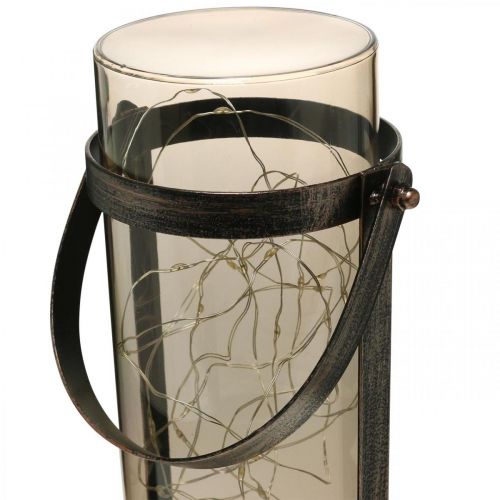 Floristik24 Napelemes lámpa, fénycső dekorációnak, kerti lámpás LED meleg fehér H25cm