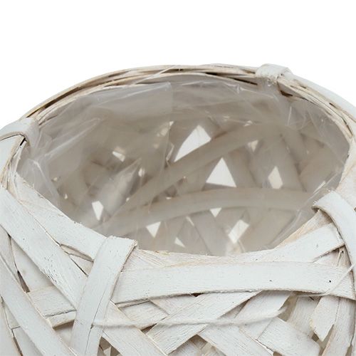 Floristik24 Forgácskosár kerek fehér Ø15cm