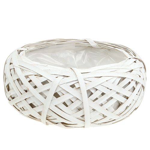 Floristik24 Forgácstálca ültetésre fehér Ø25cm H10cm