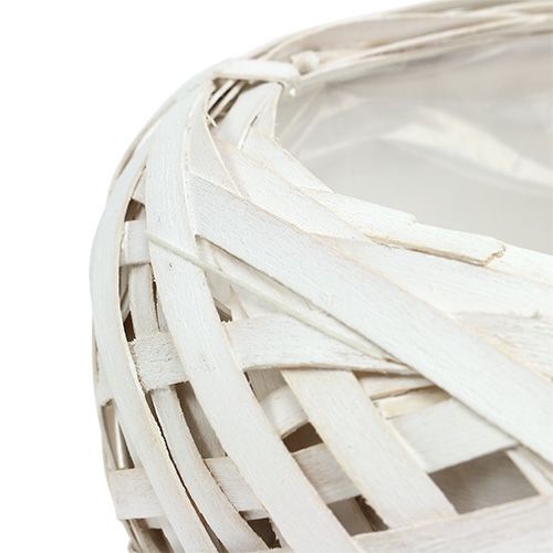 Floristik24 Forgácstálca ültetésre fehér Ø25cm H10cm