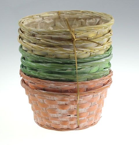 Floristik24 Forgácstálca, kerek, tarka, 8 db, Ø 20cm