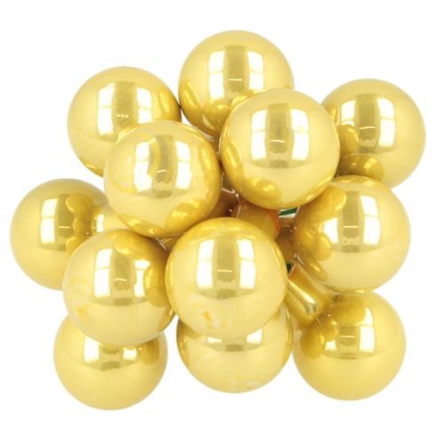 Mini karácsonyfadíszek dróttal, tükrös bogyók, fényes, 20 mm, 140 darab | Floristik24.hu
