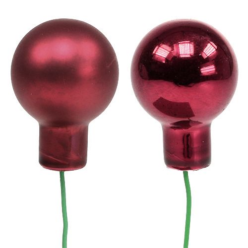tételeket Mini karácsonyi labda piros, rózsaszín üveg tükörbogyók Ø20mm 140p