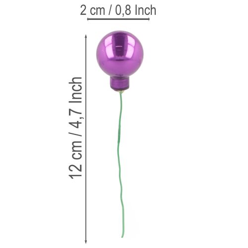 Mini karácsonyfadíszek dróttal, színes tükrös bogyók, 25 mm, 140 darab | Floristik24.hu