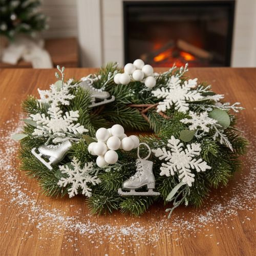 Tükrös bogyós mini üveggolyók dróton, fehér, 25 mm, 140 darab | Floristik24.hu