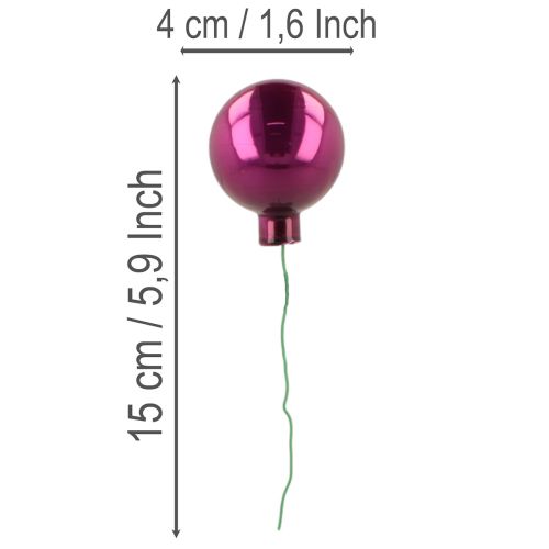 Mini karácsonyi gömbdíszek dróttal, tükrös bogyók, színes, 40 mm, 32 darab | Floristik24.hu