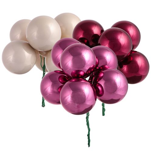 Floristik24 Tükör bogyós üveg Bogyó Mix dróttal Ø40mm 32 db