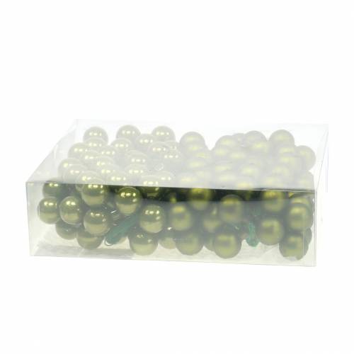 Floristik24 Karácsonyi dekoráció tükör bogyók zöld Ø2,5cm 140db