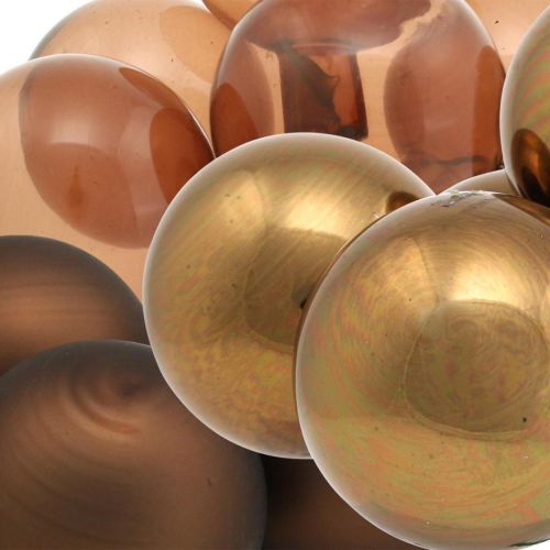 Floristik24 Mini karácsonyi golyó barna üveg tükörbogyó Ø40mm mix 32db