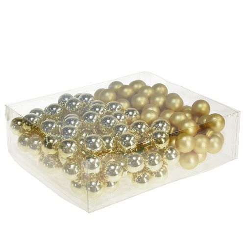 tételeket Mini karácsonyfa golyók üveg tükör bogyók Ø20mm 140 db