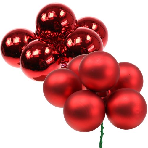 Floristik24 Tükörbogyó piros keverék Ø40mm 32db