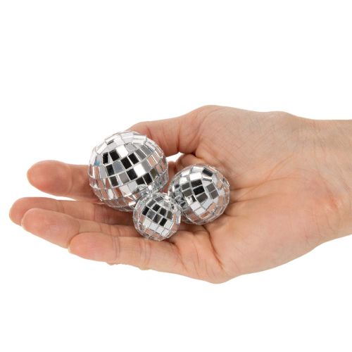 Dekoratív tükörgömbök, parti dekorációs elem, ezüst, 2-4cm, 50 darab | Floristik24.hu
