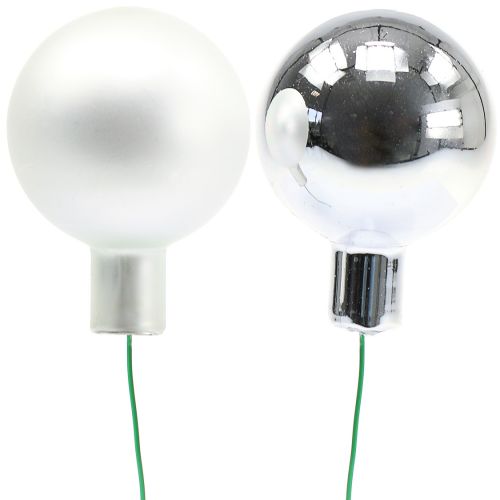 tételeket Tükörbogyó ezüst keverék Ø40mm 32 db