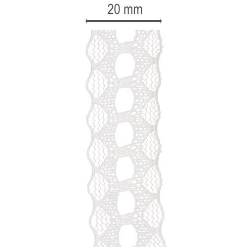 Dekoratív szalag csipkével, pamut, finom szegéllyel, tekercsben, 25 mm széles, 10 m hosszú | Floristik24.hu