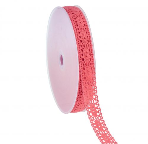 Csipke szalag dekoratív szalag ajándék szalag rózsaszín W13mm L20m