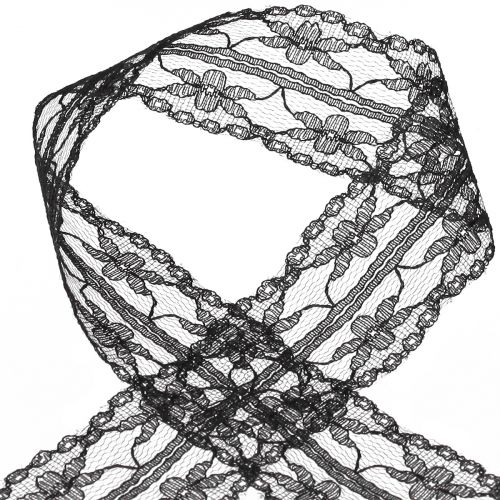 tételeket Csipke szalag vintage fekete gyászszalag csipke 40mm 20m