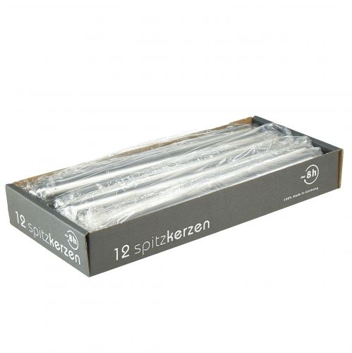 Floristik24 Kúpos gyertyák ezüst 250/23 12db