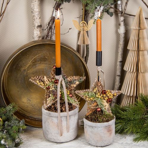 Floristik24 Kúpos gyertyák Wenzel gyertyák narancssárga 250/23mm 12 db