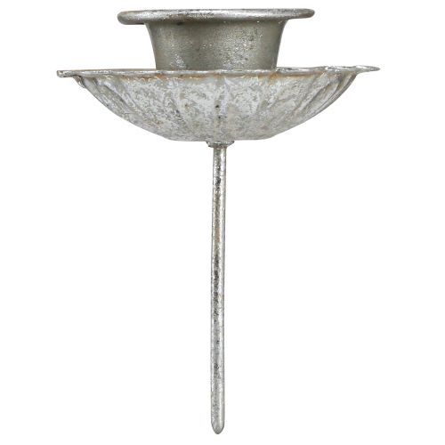 tételeket Kúpos gyertyatartó ezüst antik gyertyatartó tüskével Ø8,5cm 4db