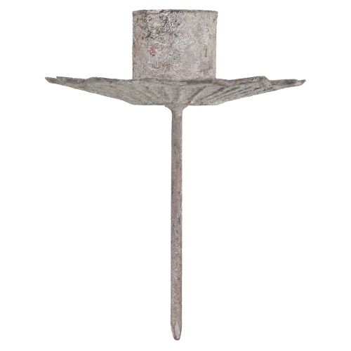 Floristik24 Kúpos gyertyatartó antik szürke ragasztáshoz 7×8,5cm 4db