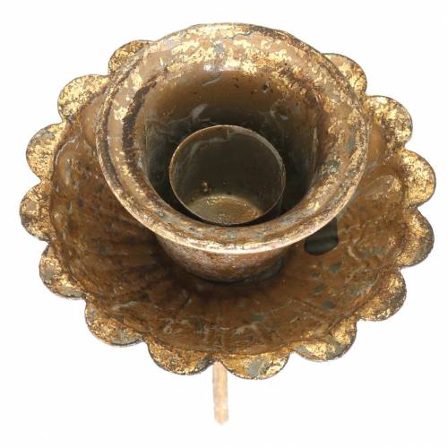 Floristik24 Kúpos gyertyatartó antik stílusú ragasztáshoz arany Ø8,5cm 4db