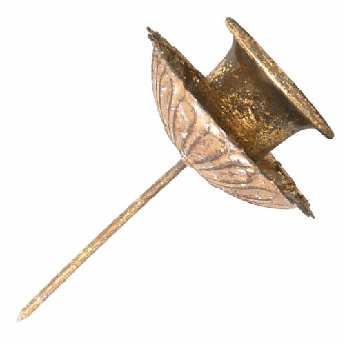 Floristik24 Kúpos gyertyatartó antik stílusú ragasztáshoz arany Ø8,5cm 4db