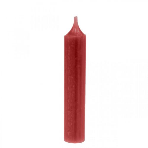 tételeket Rúdgyertya piros színű gyertyák rubinvörös 120mm/Ø21mm 6db