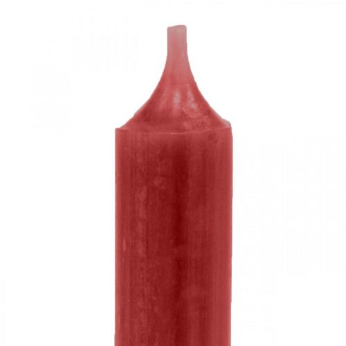tételeket Rúdgyertya piros színű gyertyák rubinvörös 120mm/Ø21mm 6db
