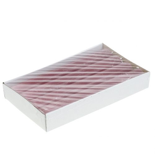 tételeket Kúpos gyertyák egyszínű régi rózsaszín 34mm x 240mm 4 db