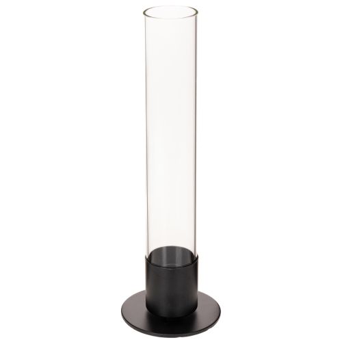 Kúpos gyertyatartó üveghengerrel. Egyszerű és időtlen. 31 cm vétel | Floristik24.hu
