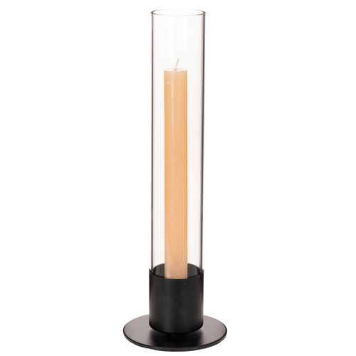 Kúpos gyertyatartó üveghengerrel. Egyszerű és időtlen. 31 cm | Floristik24.hu