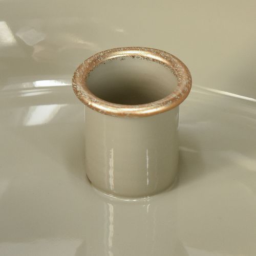 Floristik24 Mécsestartó 4 gyertyás tál fém szürkearany 22,5 cm