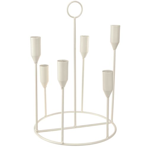 Floristik24 Szűkülő gyertyatartó 6 gyertyás szürke Ø20cm M31cm