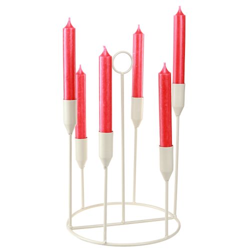 Floristik24 Szűkülő gyertyatartó 6 gyertyás szürke Ø20cm M31cm