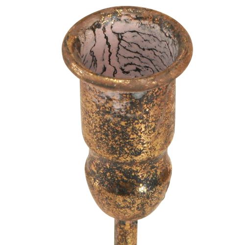 tételeket Antik pálcás gyertyatartó 4 db arany gyertyához 18×18cm H16,5cm