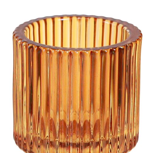 tételeket Pálcás gyertyatartó üveg narancssárga teamécses tartó H8cm 4 db