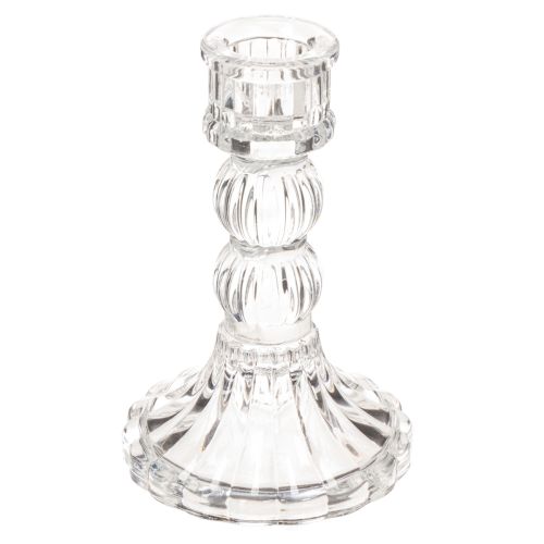 Átlátszó gyertyatartó, klasszikus dizájn, asztaldísz, 12 cm, 2 darab vétel | Floristik24.hu
